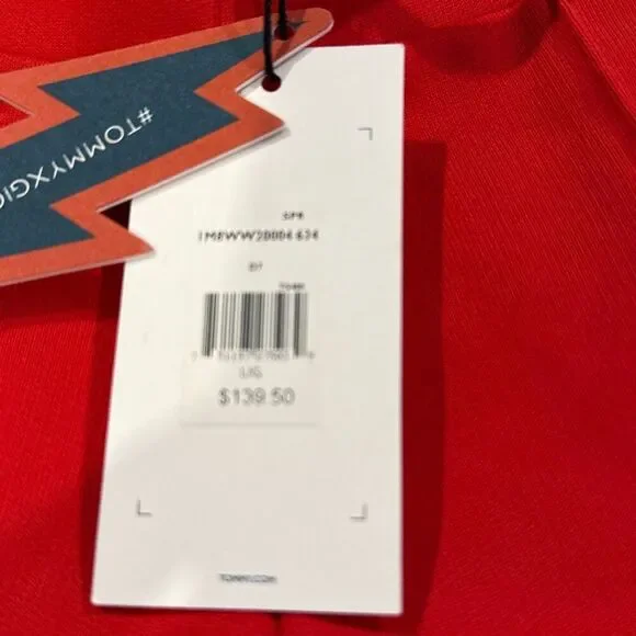 Tommy Hilfiger and Gigi Hadid Collab red heavyweight sweatpants with black side